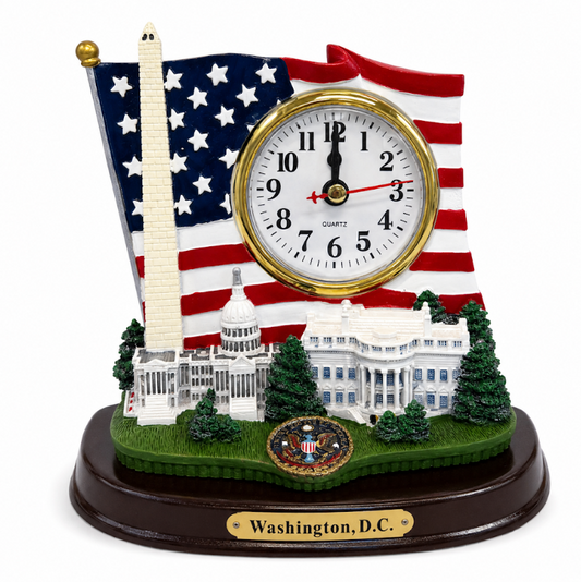 Flag & Landmarks Clock Statue