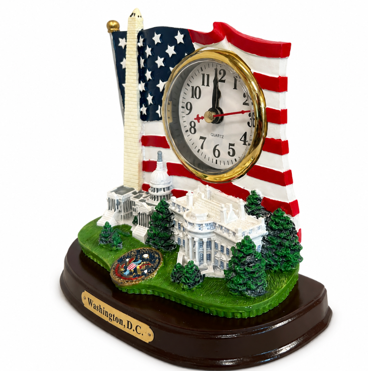 Flag & Landmarks Clock Statue