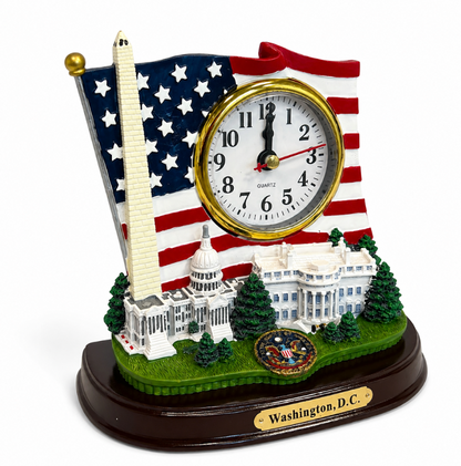 Flag & Landmarks Clock Statue