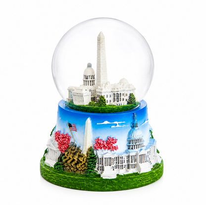 Large Blue Base Washington DC Panorama Snow Globe
