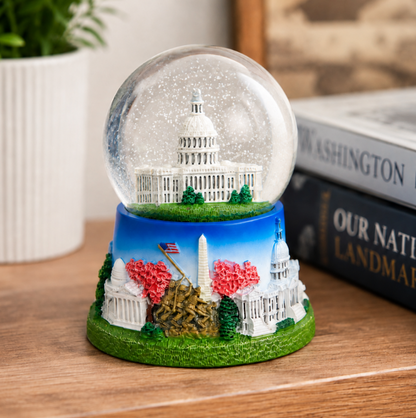 Blue Base Capitol Large Snow Globe