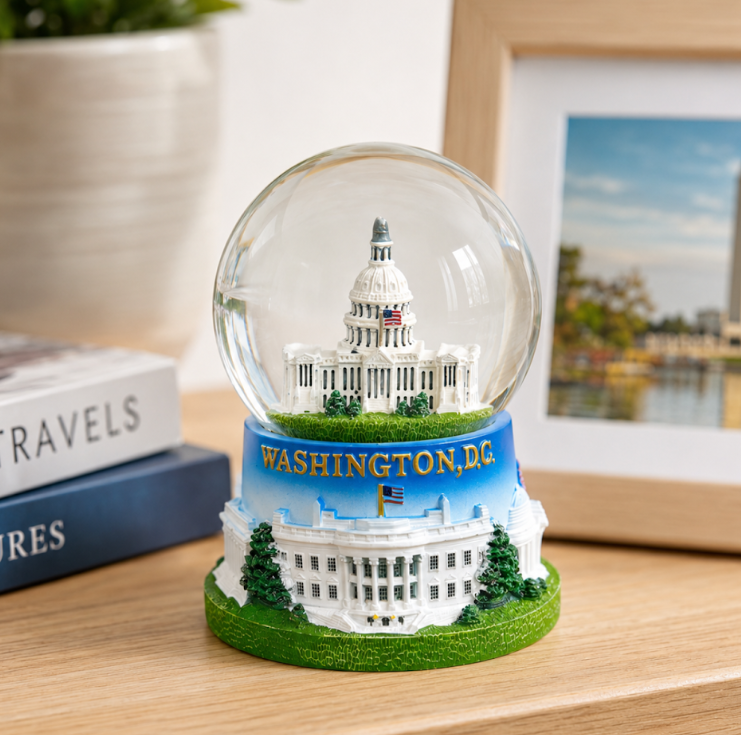 Blue Base Capitol Large Snow Globe