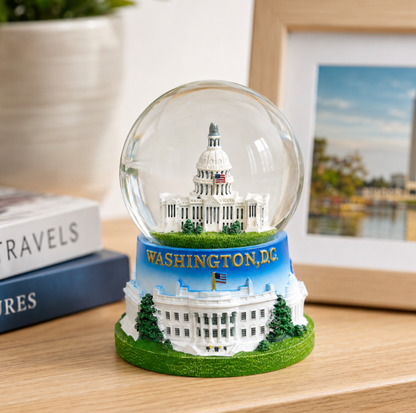 Blue Base Capitol Large Snow Globe