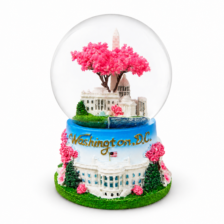 Blue Base Blossom Tree Large Snow Globe