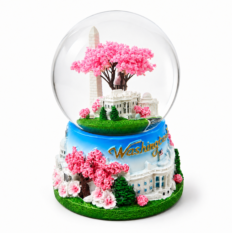 Blue Base Blossom Tree Large Snow Globe