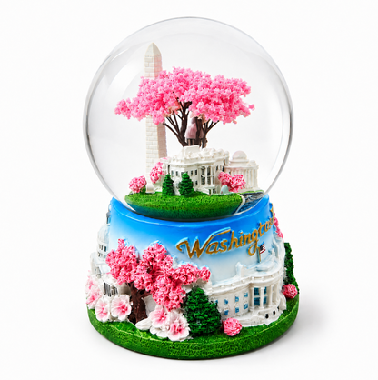 Blue Base Blossom Tree Large Snow Globe