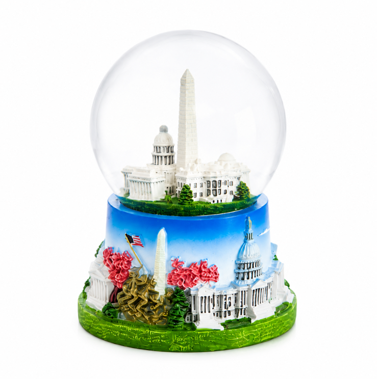 Blue Base Panorama Medium Snow Globe