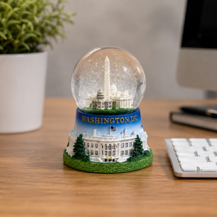 Blue Base Panorama Medium Snow Globe