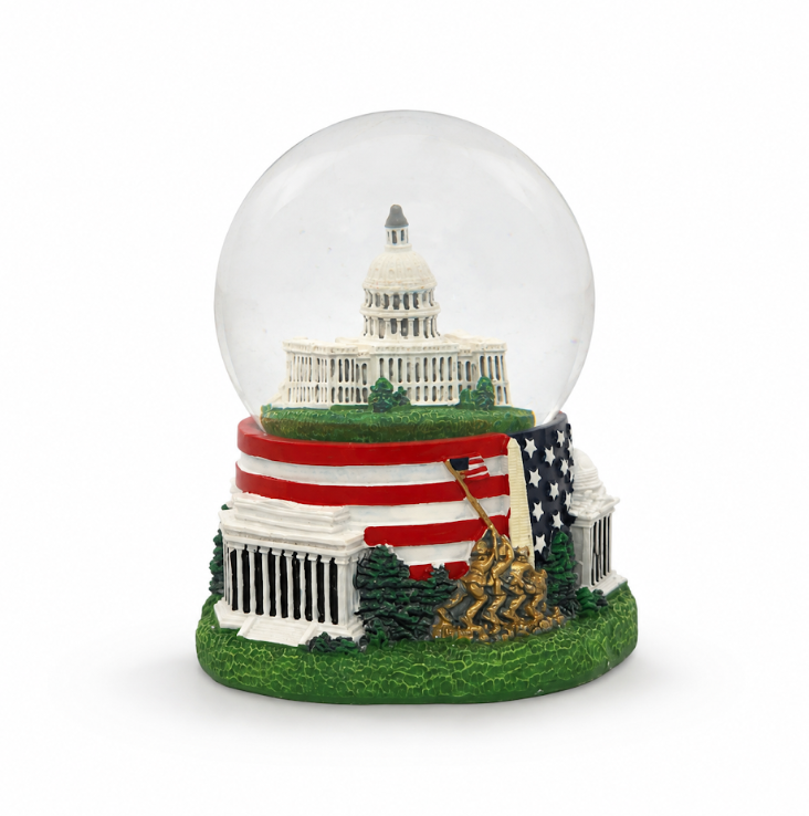 Flag Base Capitol Medium Snow Globe