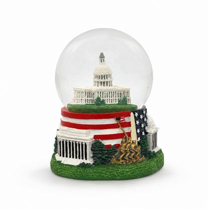 Flag Base Capitol Medium Snow Globe