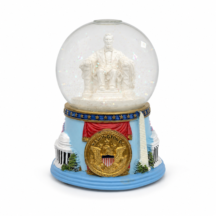 Blue Base Lincoln Medium Snow Globe