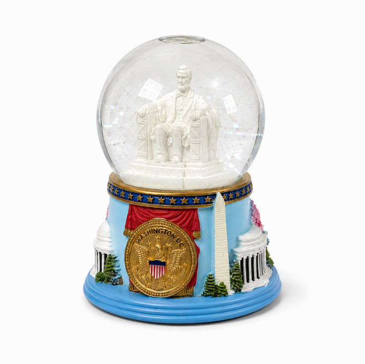 Blue Base Lincoln Medium Snow Globe
