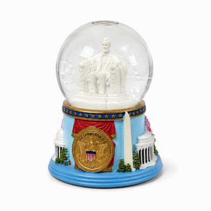 Blue Base Lincoln Medium Snow Globe