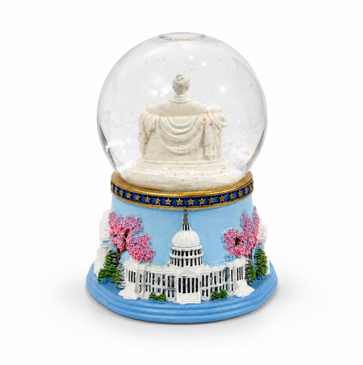 Blue Base Lincoln Medium Snow Globe