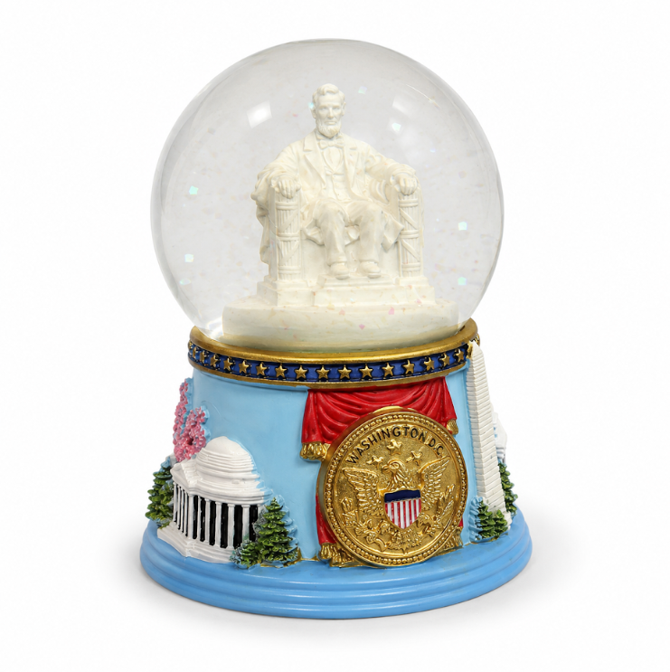 Blue Base Lincoln Medium Snow Globe