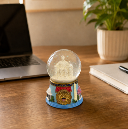 Blue Base Lincoln Medium Snow Globe
