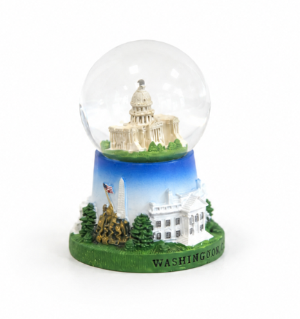 Blue Base Capitol Small Snow Globe