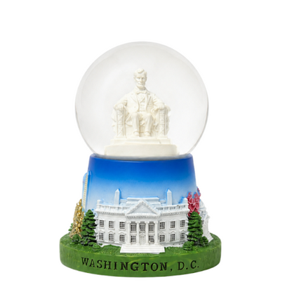Blue Base Lincoln Small Snow Globe