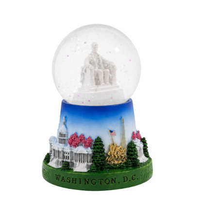 Blue Base Lincoln Small Snow Globe