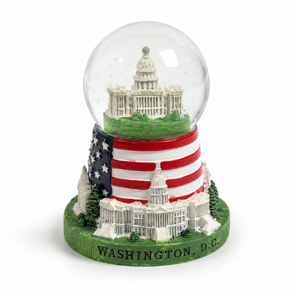 Flag Base Capitol Small Snow Globe