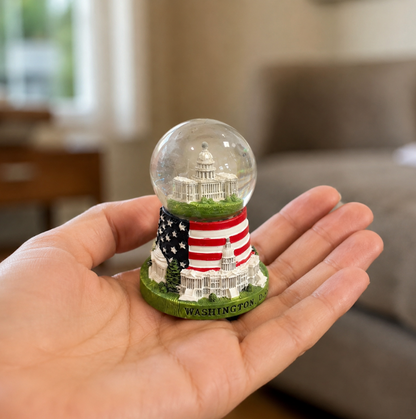 Flag Base Capitol Small Snow Globe