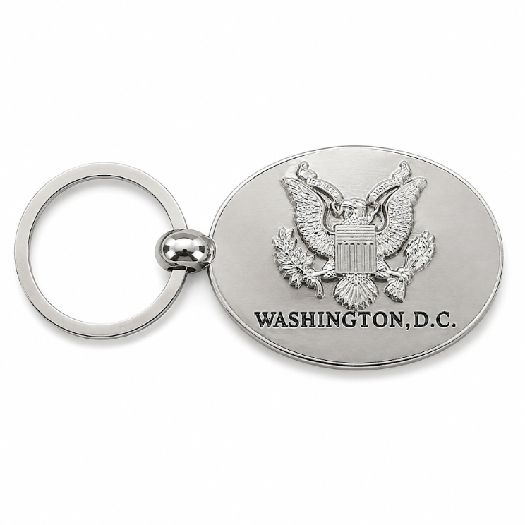 Flag & Panorama Washington DC Keychain