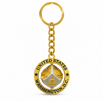 Gold Dice Washington DC Keychain