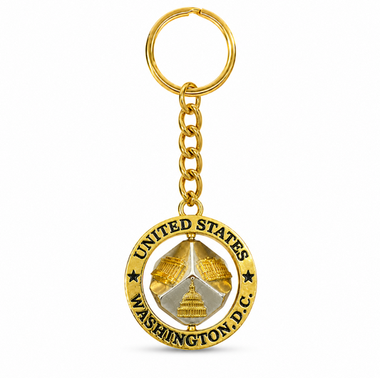 Gold Dice Washington DC Keychain