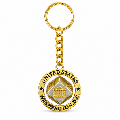 Gold Dice Washington DC Keychain
