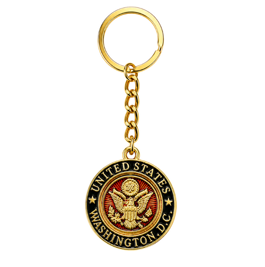 Red Seal Washington DC Gold Keychain