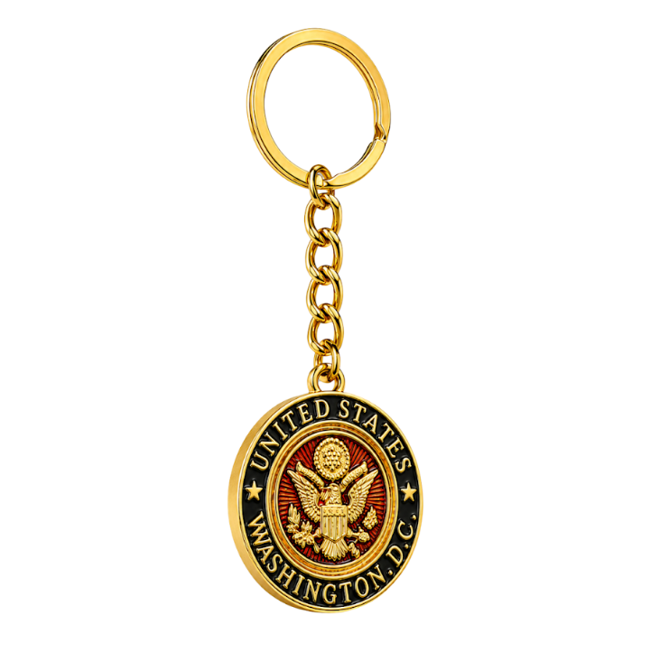 Red Seal Washington DC Gold Keychain