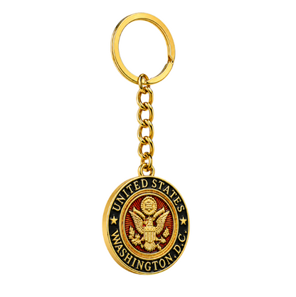 Red Seal Washington DC Gold Keychain