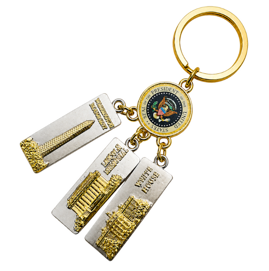 Silver & Gold Washington DC Landmark Keychain