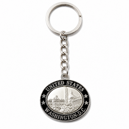 Washington DC Panorama Oval Keychain