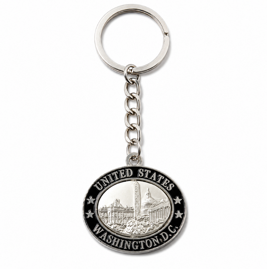 Washington DC Panorama Oval Keychain