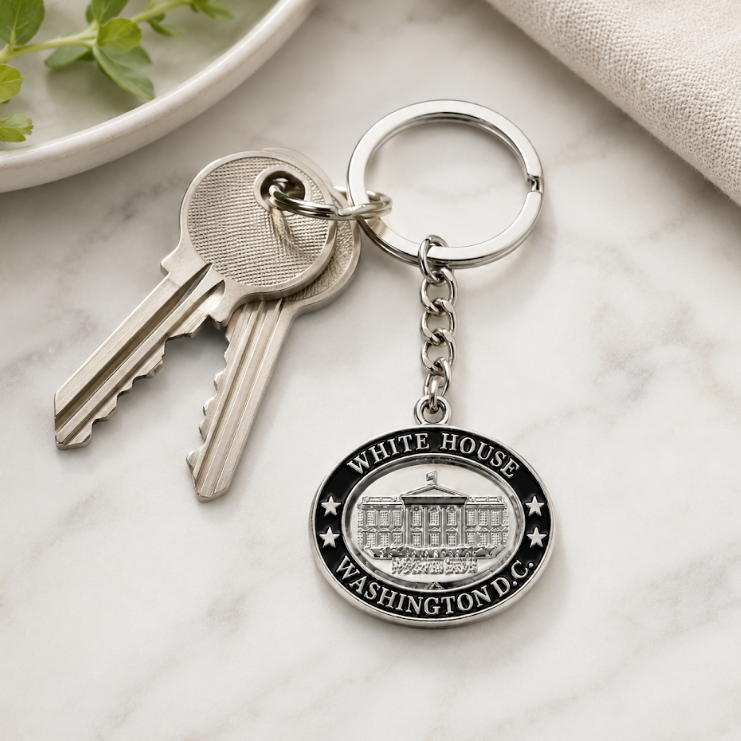 White House Oval Washington DC Keychain