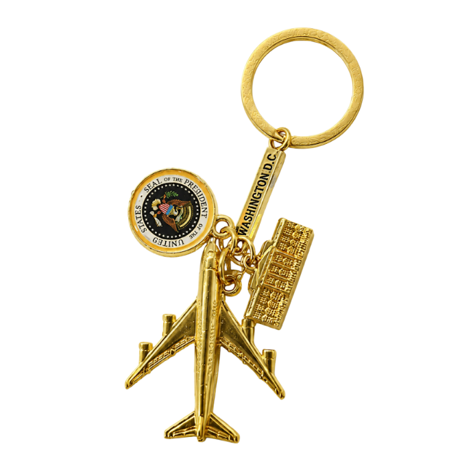 Air Force One Gold Washington DC Keychain
