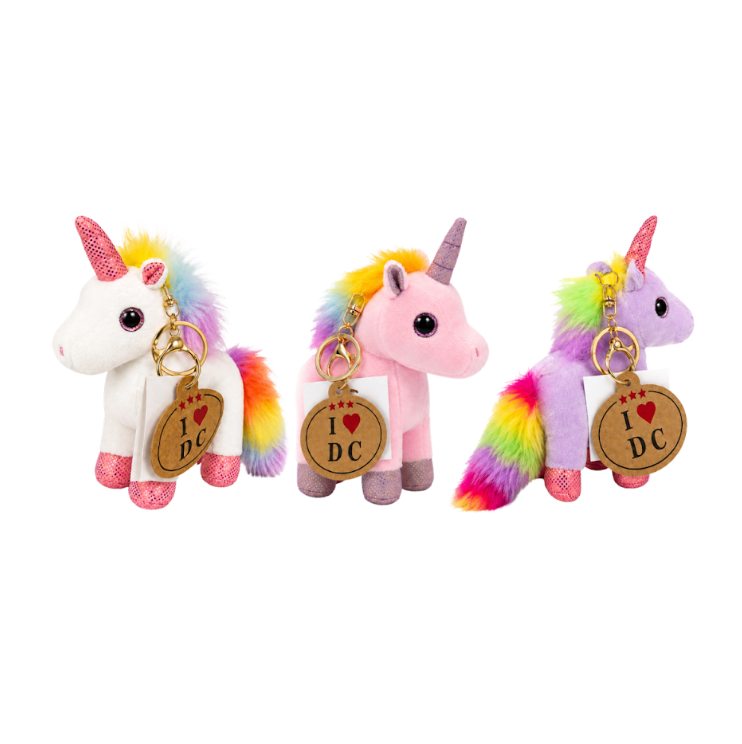Assorted Unicorn Washington DC Plush Keychain
