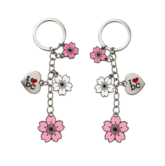 I Love DC Cherry Blossom Charm Keychain