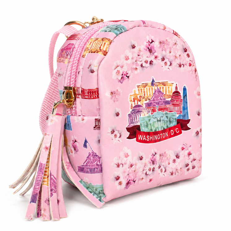 Washington DC Cherry Blossom Mini Backpack Keychain