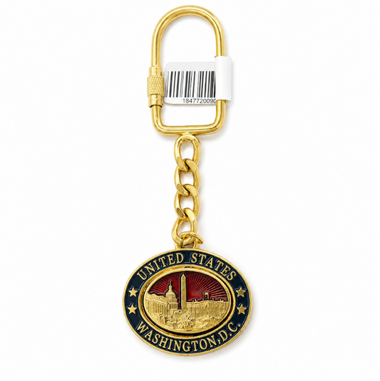 Red Panorama Oval Washington DC Keychain