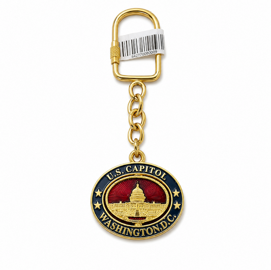 Red U.S. Capitol Oval Washington DC Keychain