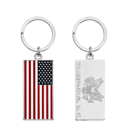 American Flag Washington DC Keychain