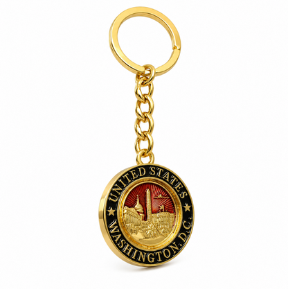 Gold Washington DC Panorama Keychain