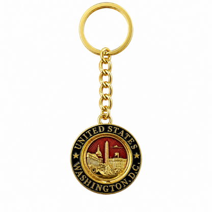 Gold Washington DC Panorama Keychain