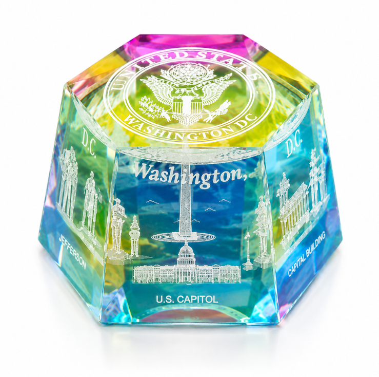 Rainbow Washington DC Panorama Crystal