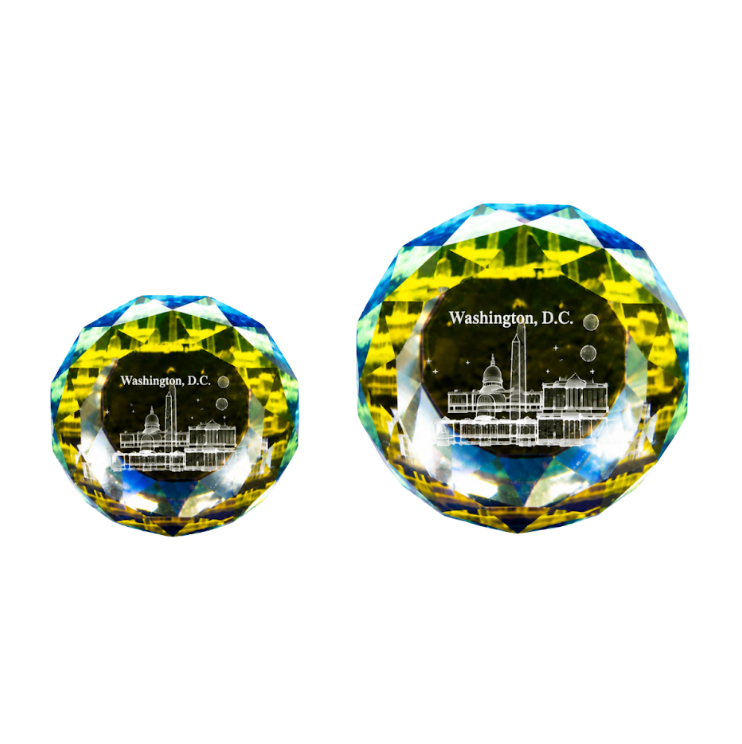 Washington DC Faceted Round Crystal