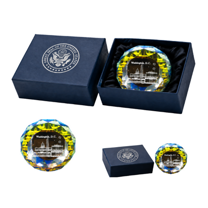 Washington DC Faceted Round Crystal