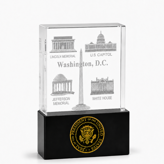 Washington DC Panorama & Presidential Seal Crystal