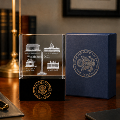 Washington DC Panorama & Presidential Seal Crystal